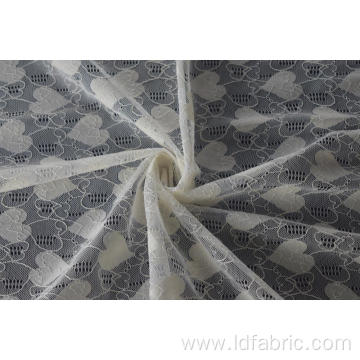 Nylon Cotton Rayon Heart Pattern Cord Lace Fabric